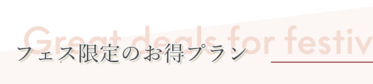 フェス限定のお得プラン