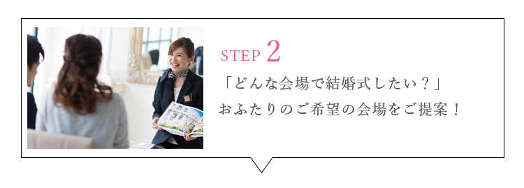 「どんな会場で結婚式したい？」おふたりのご希望の会場をご提案！