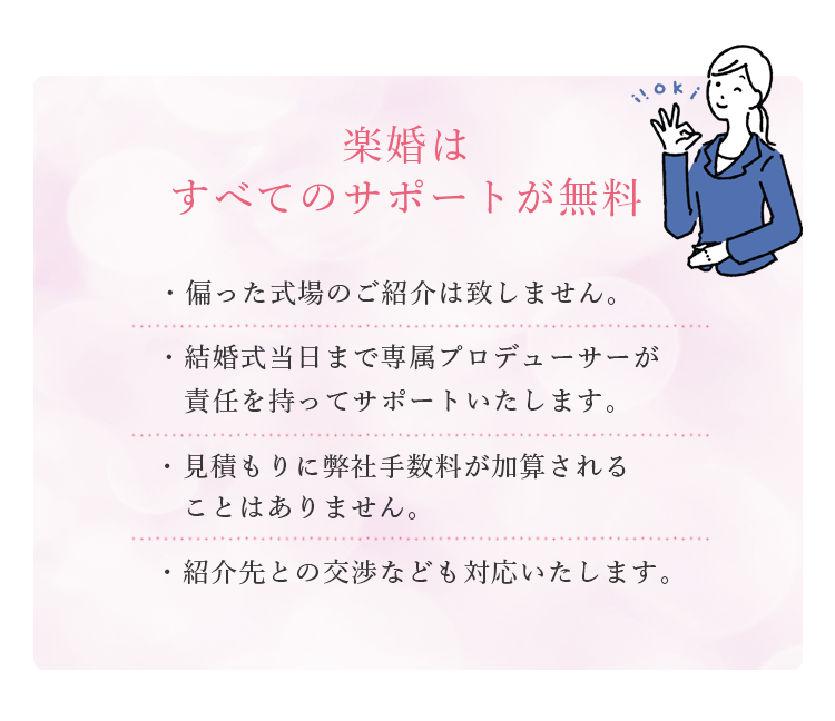 楽婚はすべてのサポートが無料